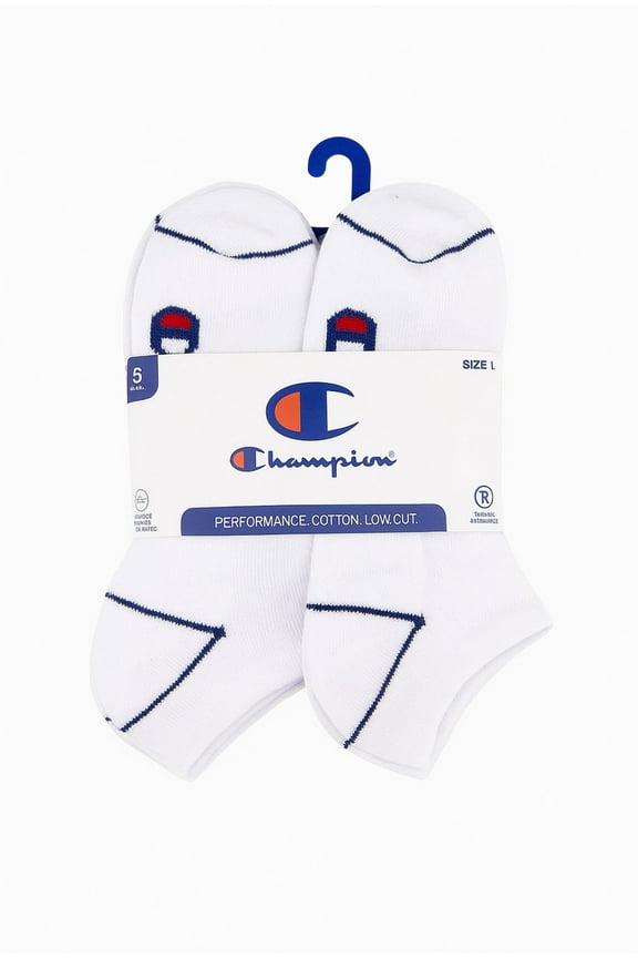 Men's Performance Socks Low Cut 6 Pack, 6-12.5 White