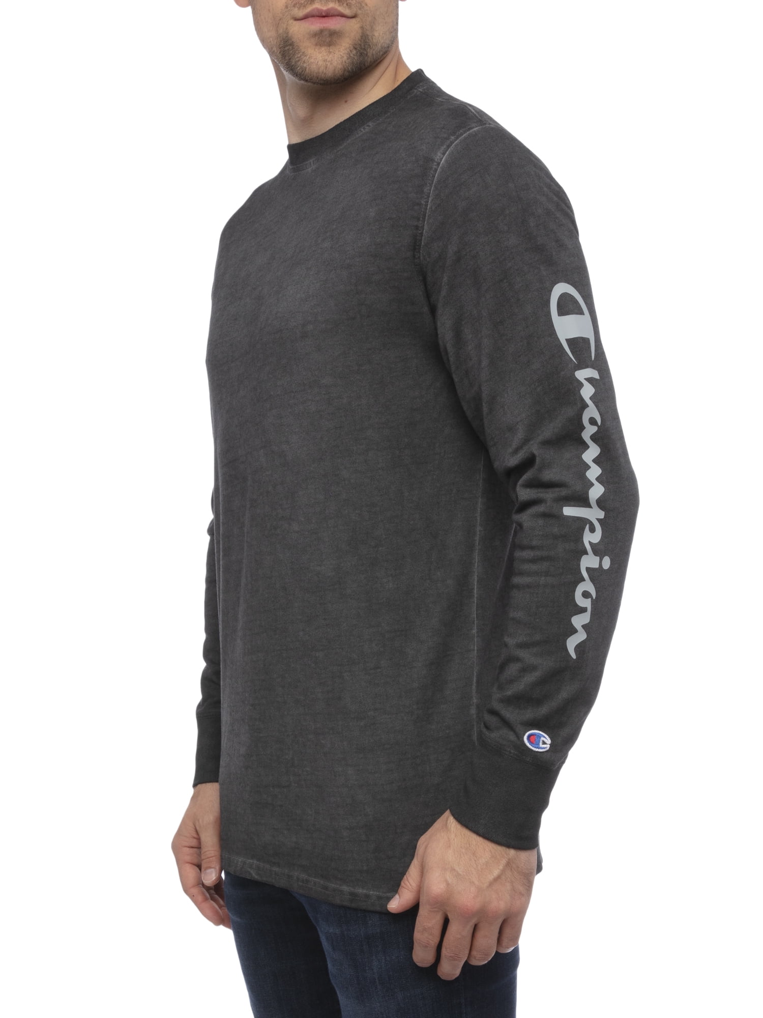 Champion Men's Pigment Dyed Long Sleeve T-Shirt, Sizes S-2XL, Champion Mens Tee Shirts