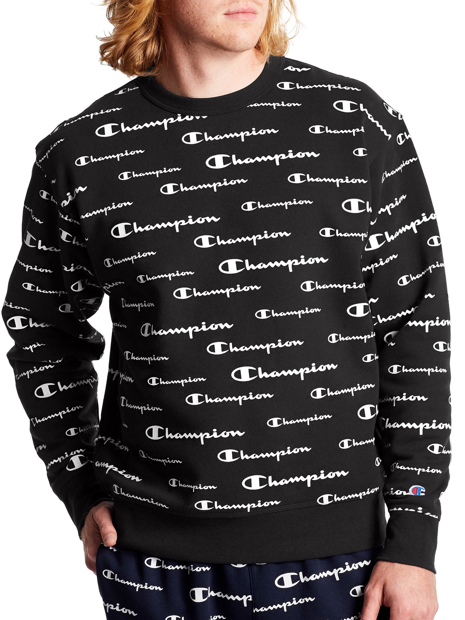 Champion Men s Powerblend AOP Crew Walmart