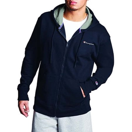 Champion Men's Powerblend Fleece Chest Script Logo Full Zip Hoodie, up to Size 2XL