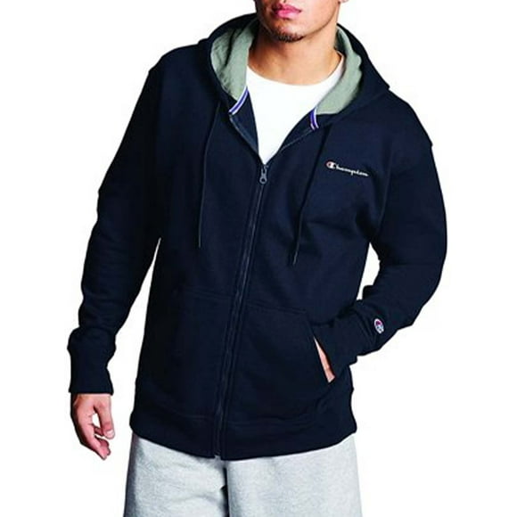 Men's Powerblend Fleece Chest Script Logo Full Zip Hoodie, up to Size 2XL