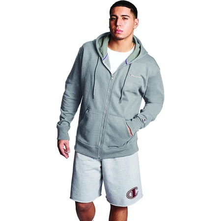 Champion Men's Powerblend Fleece Chest Script Logo Full Zip Hoodie, up to Size 2XL