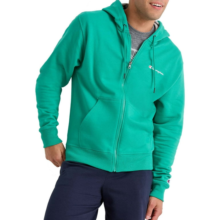 Champion Men s Powerblend Fleece Chest Script Logo Full Zip Hoodie up to Size 2XL Walmart