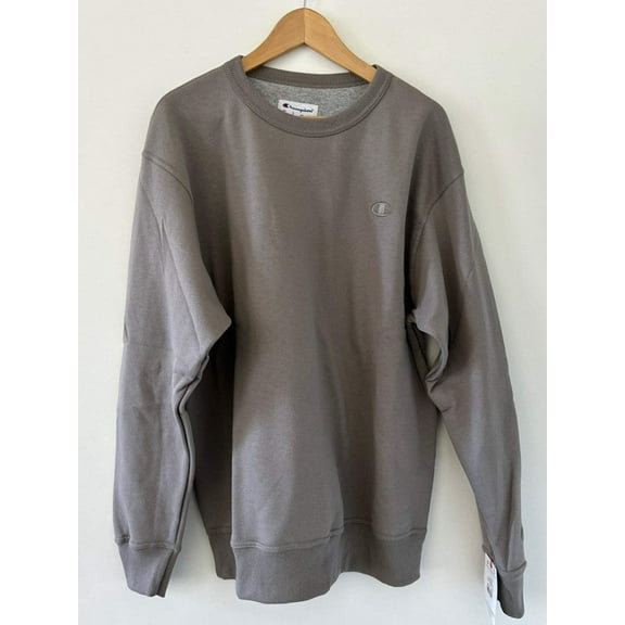 Champion Men's Powerblend Fleece Crew C Logo Sandal Wood Grey S0888 407D55 AFLP