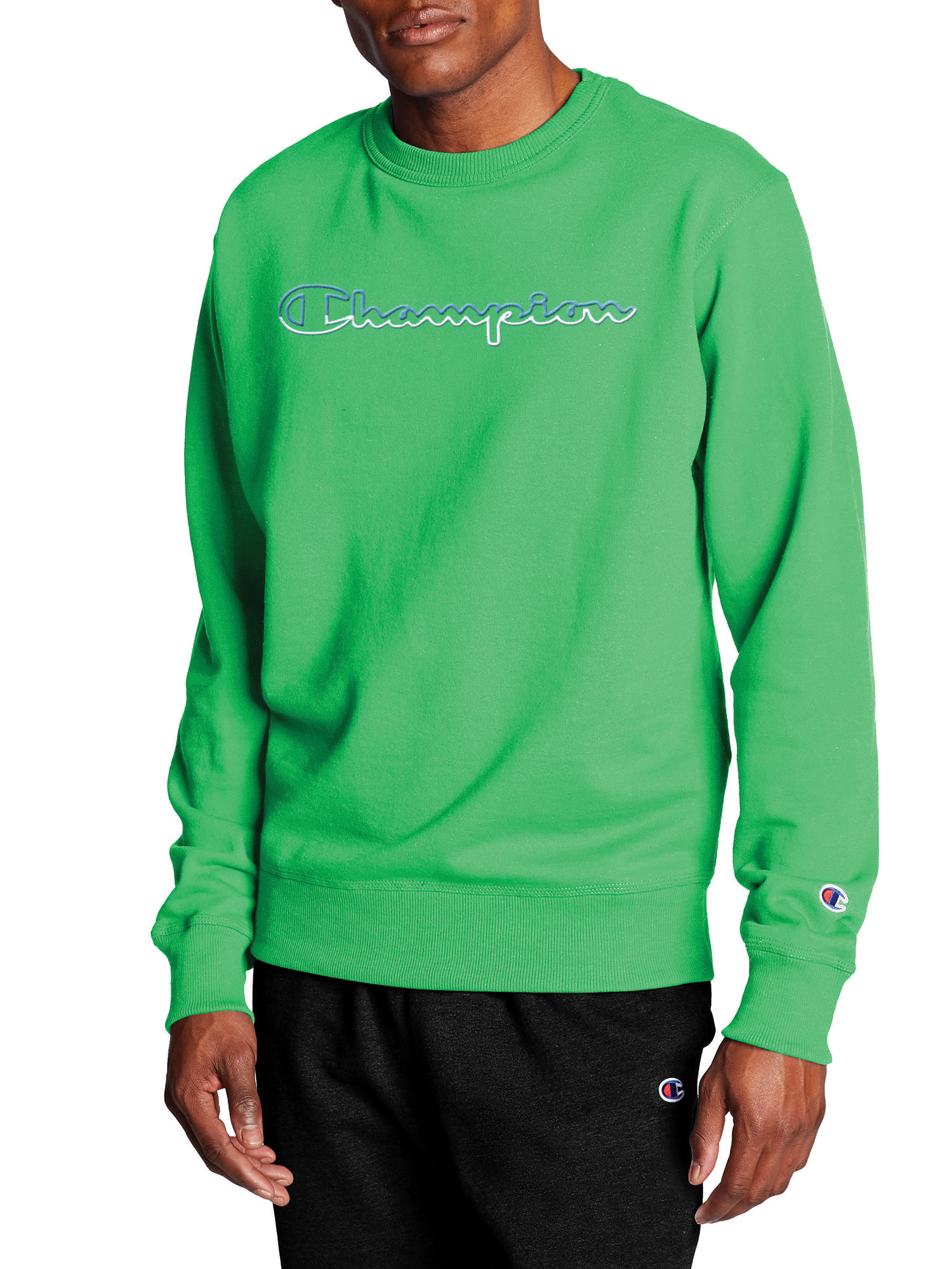 Champion Men's Powerblend Fleece Crew Sweatshirt with Split Script Logo - image 1 of 6