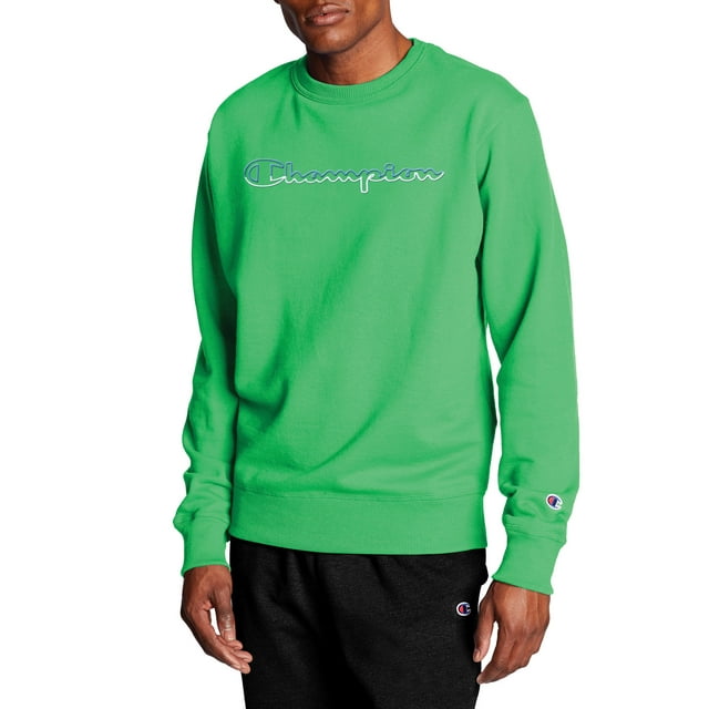 Champion Men's Powerblend Fleece Crew Sweatshirt with Split Script Logo