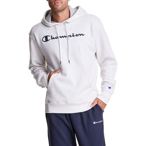 Champion Men s Powerblend Fleece Graphic Script Logo Pullover Hoodie up to Size 2XL Walmart Business Supplies