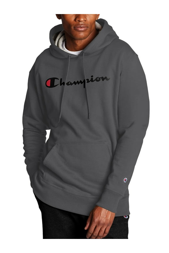 Men's Powerblend Fleece Graphic Script Logo Pullover Hoodie, up to Size 2XL