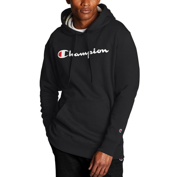 Champion Men's Powerblend Fleece Graphic Script Logo Pullover Hoodie, up to Size 2XL