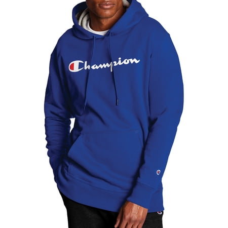 Champion Men's Powerblend Fleece Graphic Script Logo Pullover Hoodie, up to Size 2XL