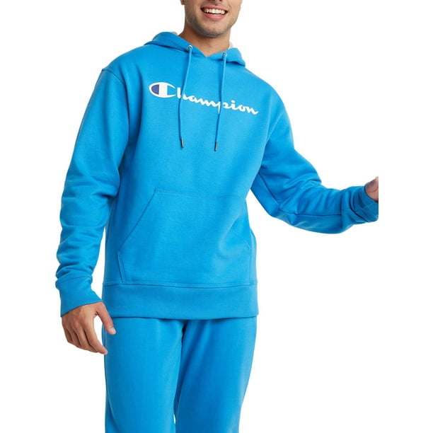 Champion Men's Powerblend Fleece Graphic Script Logo Pullover Hoodie