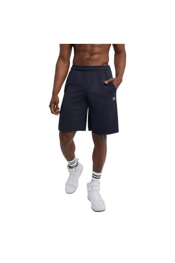 Men's, Powerblend, Fleece Midweight, Athletic Shorts with Pockets Reg. or Big, Navy C Patch Logo, XX-Large Tall