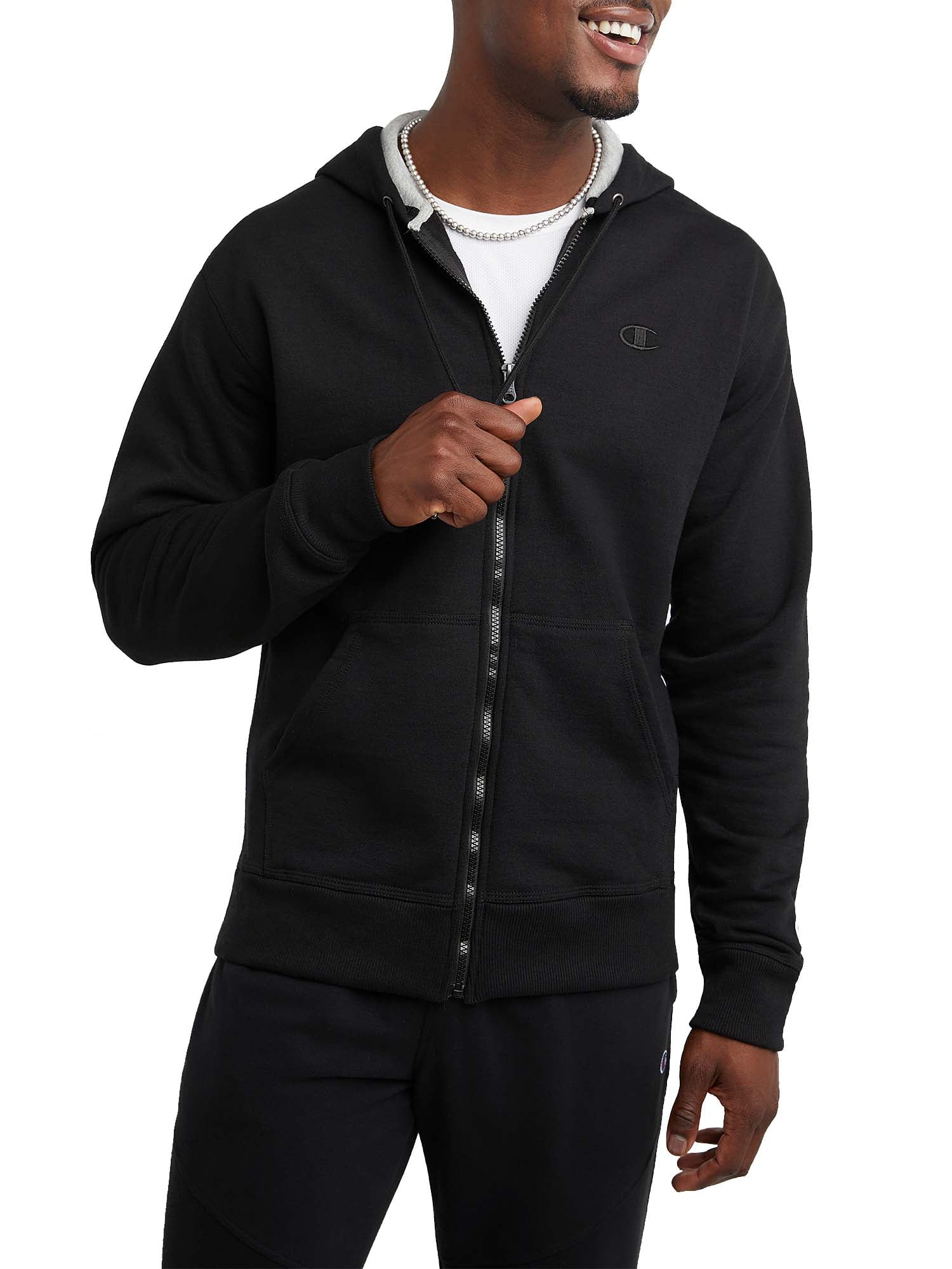 Champion Men's Powerblend Full-Zip Hoodie Black Medium