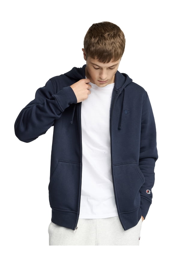 Men’s Powerblend Full-Zip Hoodie with “C” Logo, Standard Unisex Fit, Midweight Fleece, Sizes S-XXL