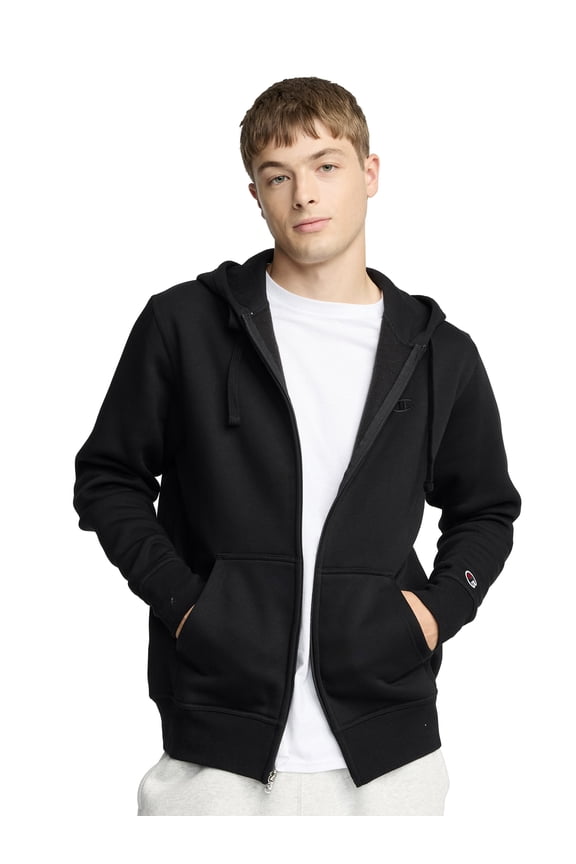 Men’s Powerblend Full-Zip Hoodie with “C” Logo, Standard Unisex Fit, Midweight Fleece, Sizes S-XXL
