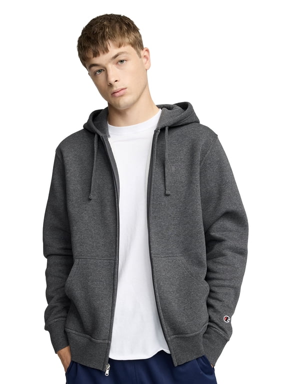 Men’s Powerblend Full-Zip Hoodie with “C” Logo, Standard Unisex Fit, Midweight Fleece, Sizes S-XXL