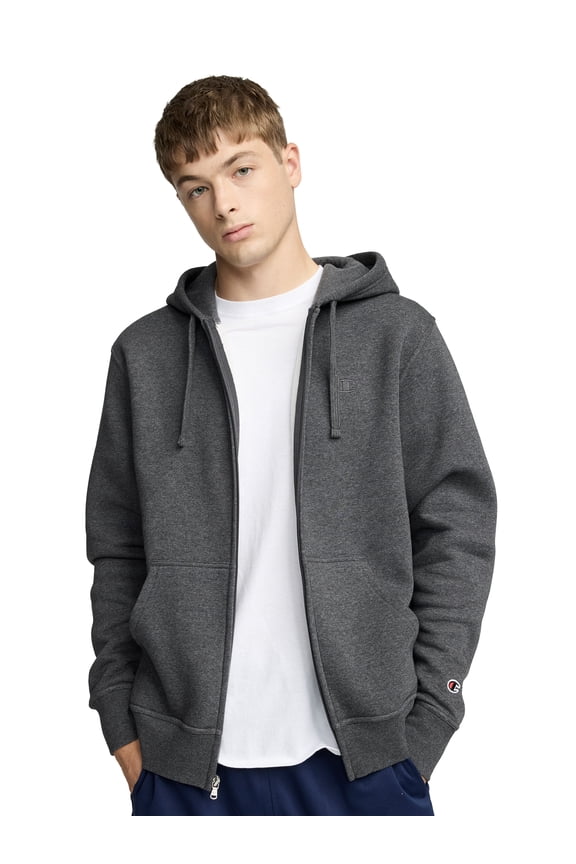 Men’s Powerblend Full-Zip Hoodie with “C” Logo, Standard Unisex Fit, Midweight Fleece, Sizes S-XXL