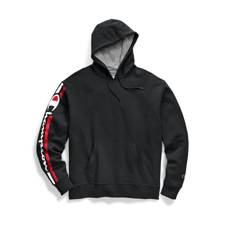Champion Men s Powerblend Vertical Script Logo Pullover Hoodie Walmart
