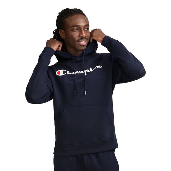 Champion Men's Pullover Fleece Hoodie, Standard Unisex Fit, Midweight Fleece, Script Logo,Sizes S-4XL