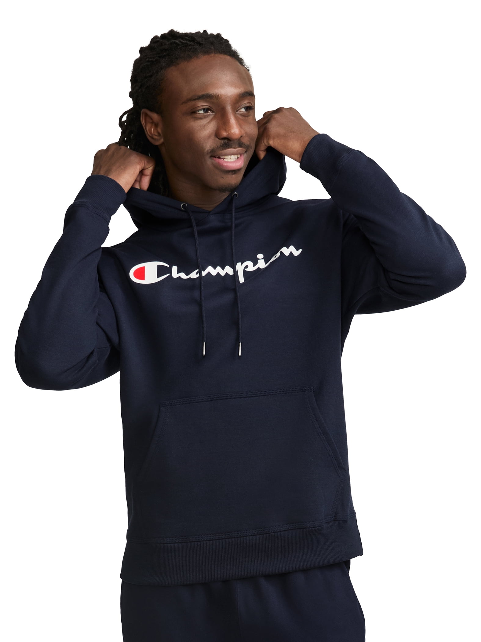 Men's Pullover Fleece Hoodie, Standard Unisex Fit, Midweight Fleece, Script Logo,Sizes S-4XL