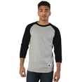 thumbnail image 1 of Champion Men's Raglan Baseball T-Shirt, Oxford Gray/Black, Small, 1 of 1