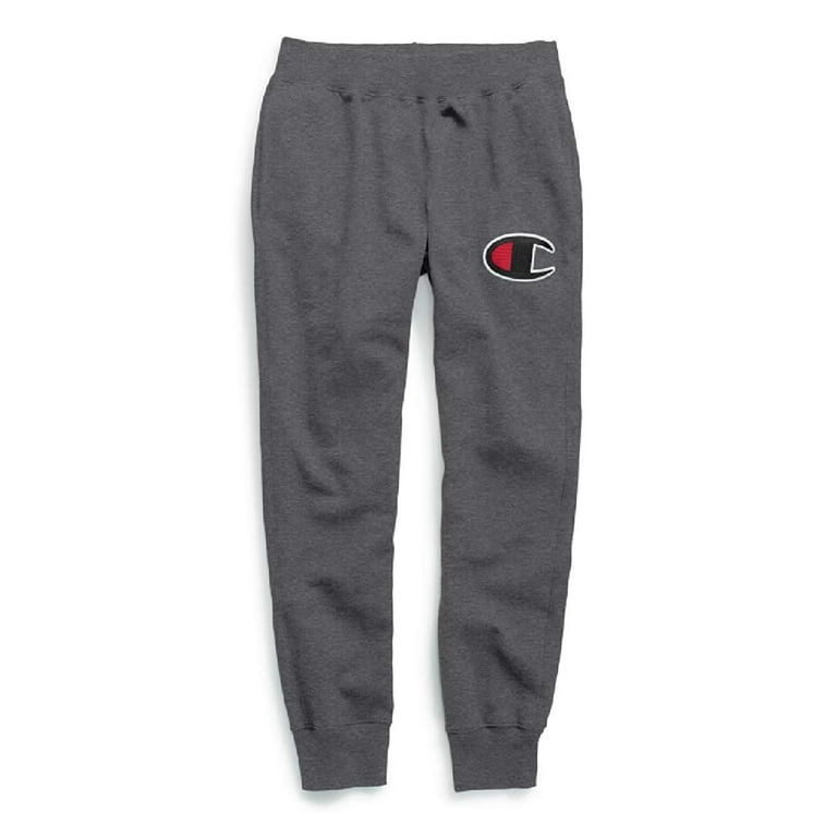 Champion Men s Reverse Weave Fleece Chain Stitch C Logo Jogger Pant Granite Heather X Large Walmart