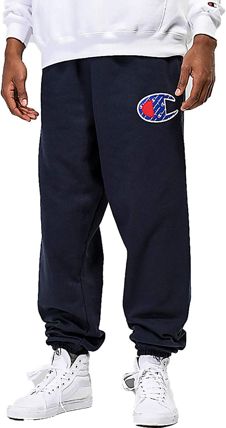 Champion Men s Reverse Weave Jogger Pants Navy Sublimated C Logo