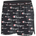 thumbnail image 1 of Champion Men's Script Print Stretch Woven Boxer, Black, Small, 1 of 1