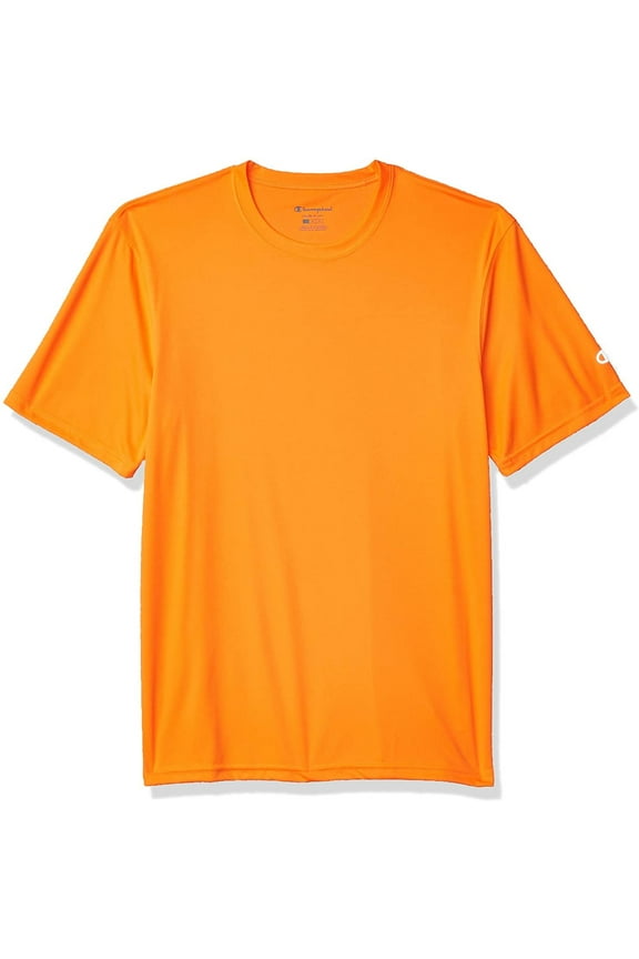 Men's Short Sleeve Double Dry Performance T-Shirt, Safety Orange, Medium