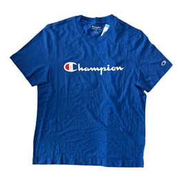 Champion Men s Classic Graphic Logo Crew Neck Short Sleeve T Shirt Deep Dazzling Blue XL Walmart
