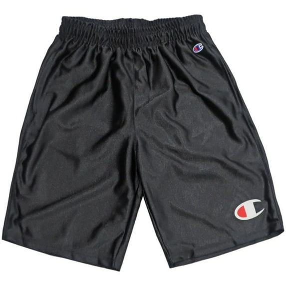 Champion Men's Shorts Athletic Print Big & Tall Elastic Waist Workout Shorts, Black, 3X