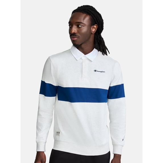 Champion Men's Striped Rubgy Shirt, Standard Fit, Heavyweight 100% Cotton, Sizes S-XXL