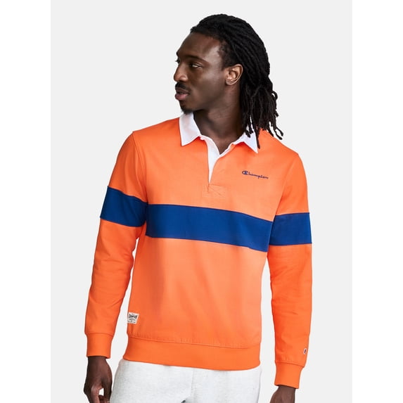 Champion Men's Striped Rubgy Shirt, Standard Fit, Heavyweight 100% Cotton, Sizes S-XXL