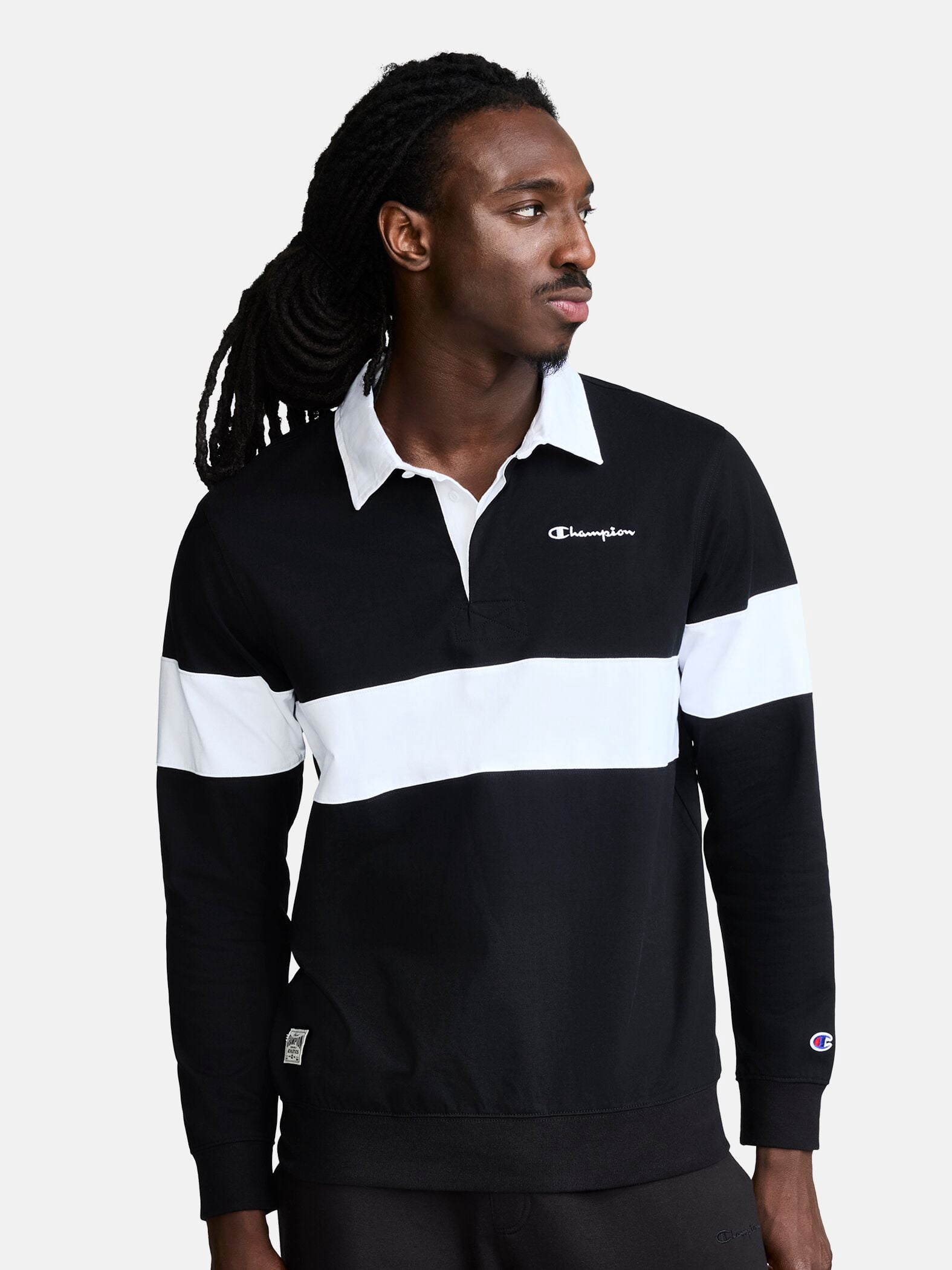 Business Standard Champion Men's Striped Rubgy Shirt, Standard Fit, Heavyweight 100% ...