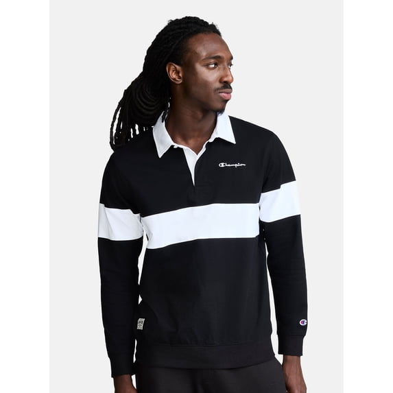 Champion Men's Striped Rubgy Shirt, Standard Fit, Heavyweight 100% Cotton, Sizes S-XXL