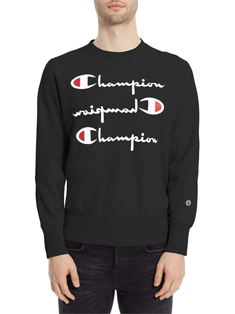 Champion Men's Sweatshirt Basic Reverse Weave Cotton Crew Logo