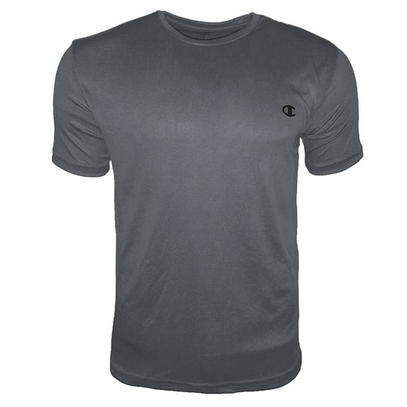 Champion Men's T-Shirt Athletic Moister Wicking Fitness Gym Workout Shirt, Grey, L