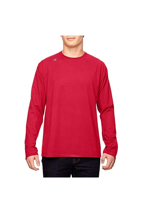 Men's T390 Jersey Crew Neck Long Sleeve Logo T-Shirt UV Protection