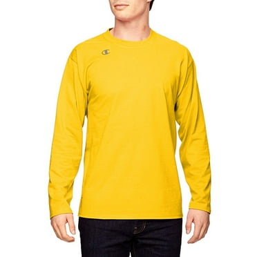 Champion Men's T390 Jersey Crew Neck Long Sleeve Logo T-Shirt UV Protection
