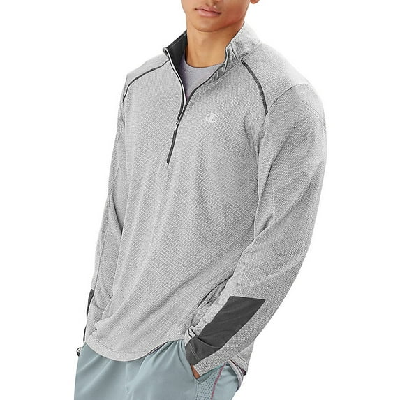 Champion Men's Vapor 6.2 Half-Zip Jacket, Oxford Heather Solid/Stealth, Small