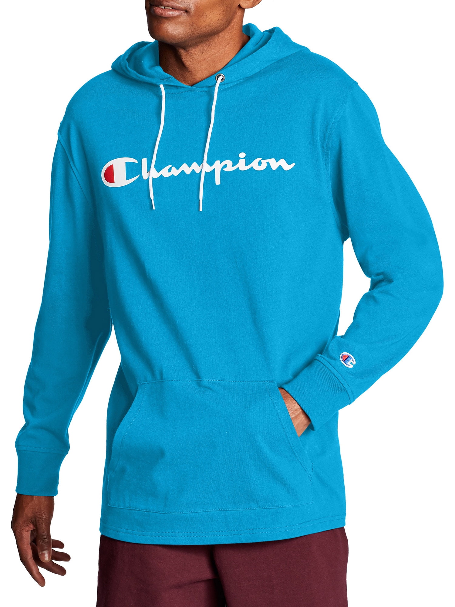 Champion Men's and Big Men's Middleweight T-Shirt Hoodie, Sizes up to 2XL -  Walmart.com