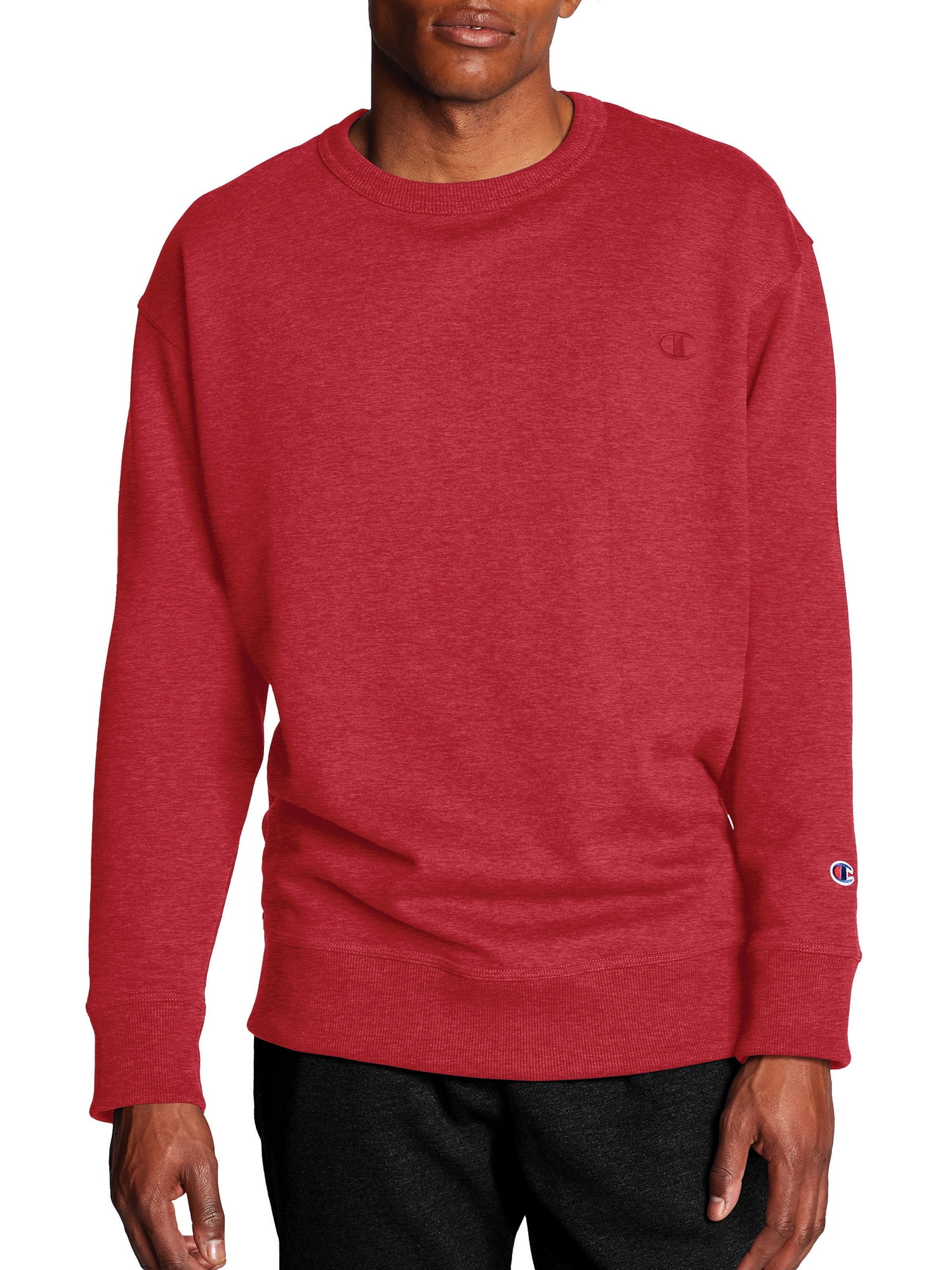 Champion Men's and Big Men's Powerblend Fleece C Logo Crewneck Sweatshirt,  up to Size 4XL