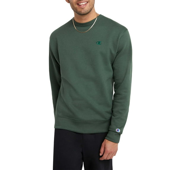 Champion Men's and Big Men's Powerblend Fleece C Logo Crewneck Sweatshirt, up to Size 4XL