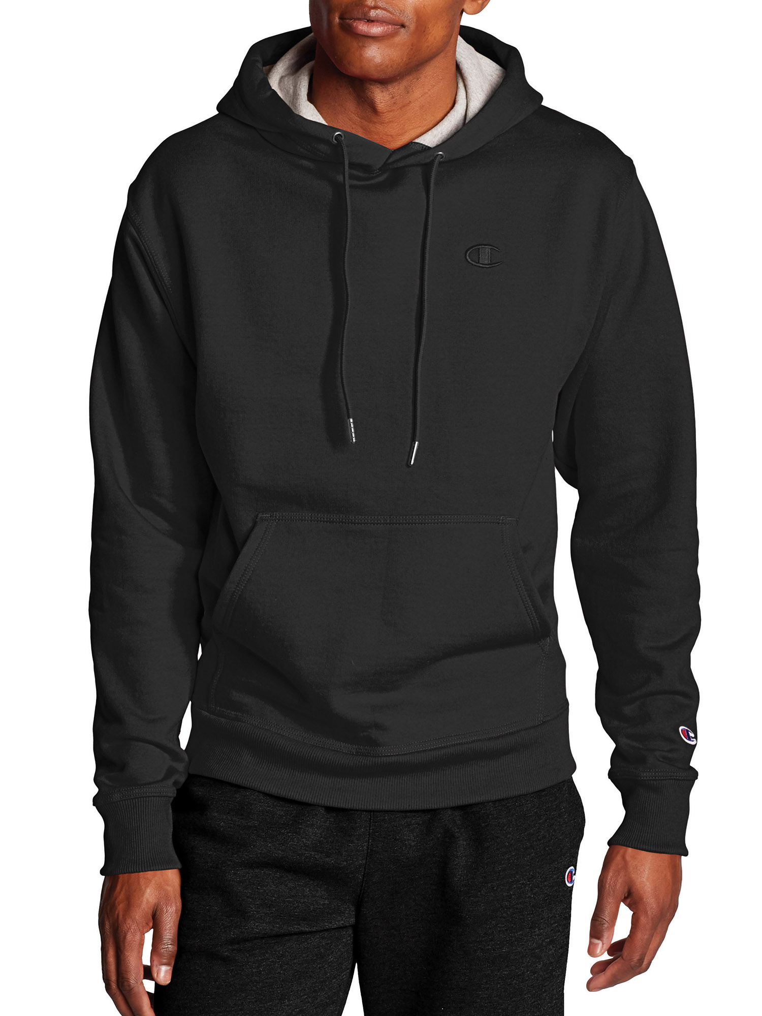 Champion Men's and Big Men's Powerblend Fleece C Logo Pullover Hoodie, up to Size 4XL - image 1 of 4