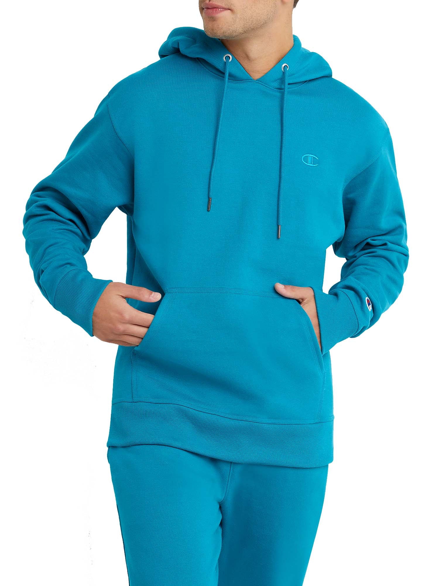 Champion men's powerblend fleece pullover hoodie swiss blue 2025