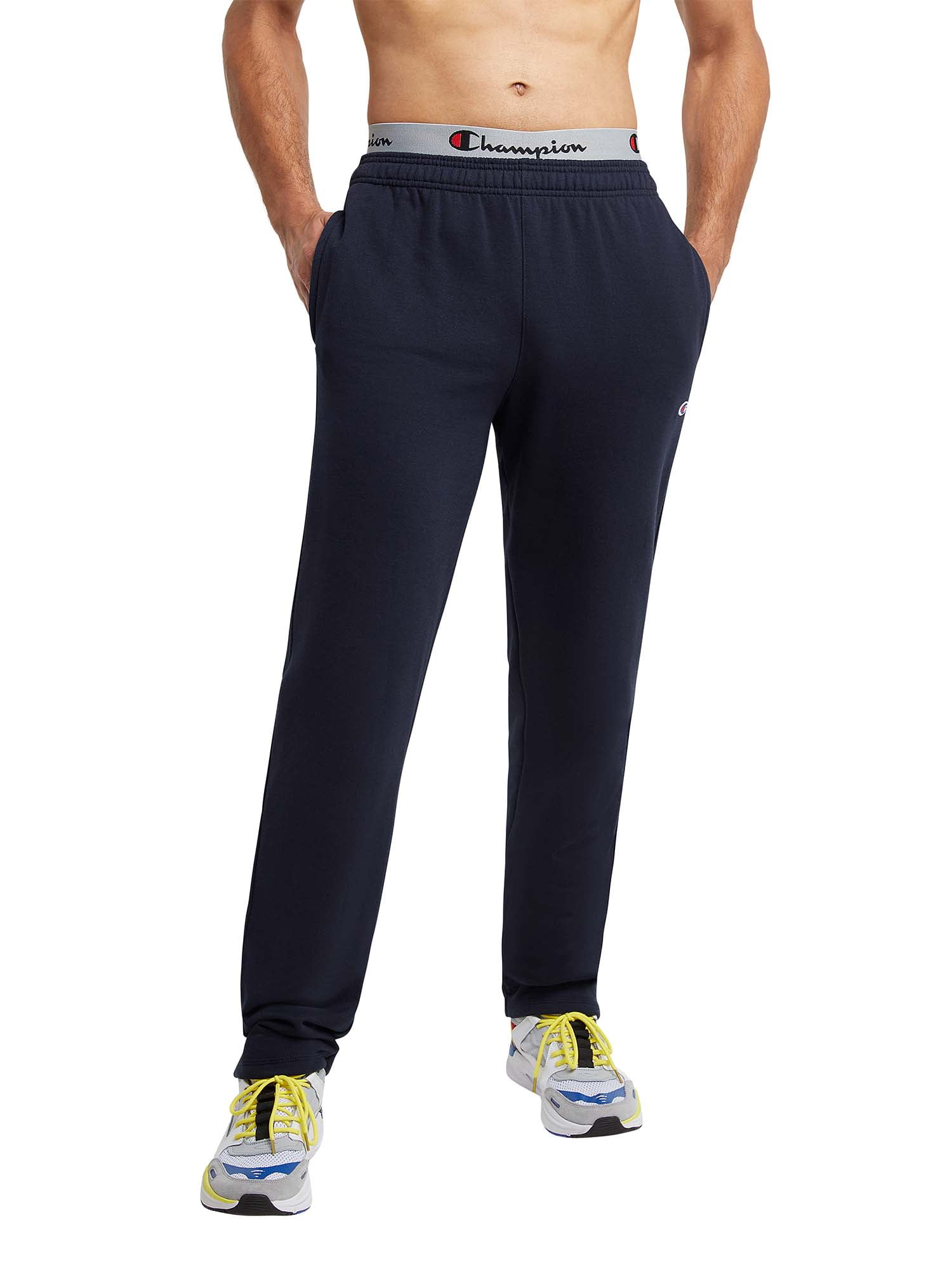 Champion Men's and Big Men's Powerblend Fleece Open Bottom Pants, up to Size 2XL Champion Men's and Big Men's Powerblend Fleece Open Bottom Pants, up to Size 2XL