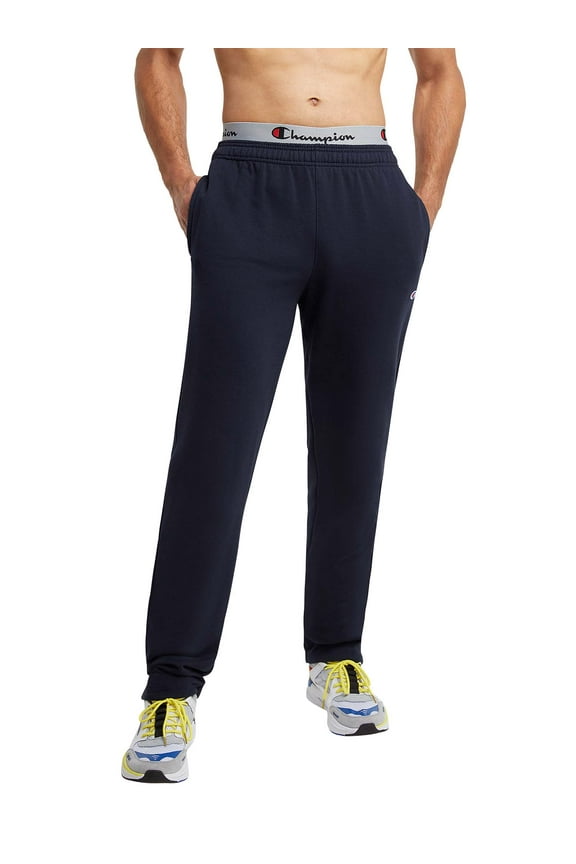 Men's and Big Men's Powerblend Fleece Open Bottom Pants, up to Size 2XL