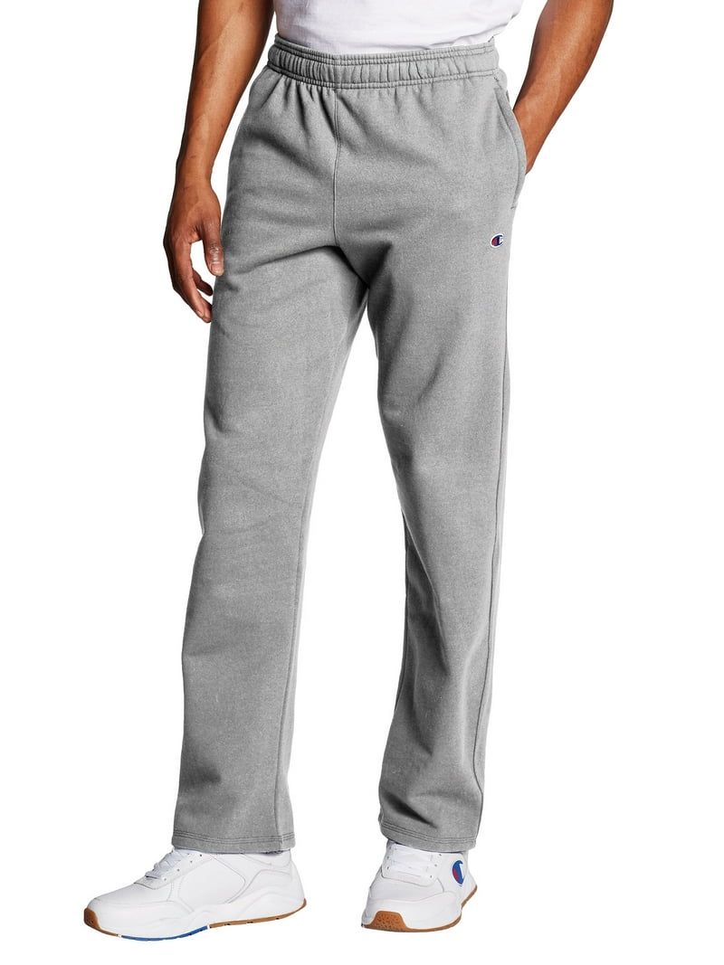 Champion Men's Powerblend Fleece Sweatpants, Open Bottom, Size up