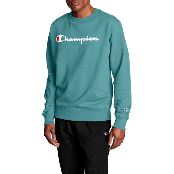 Champion Men's and Big Men's Powerblend Logo Crewneck Sweatshirt, up to size 2XL