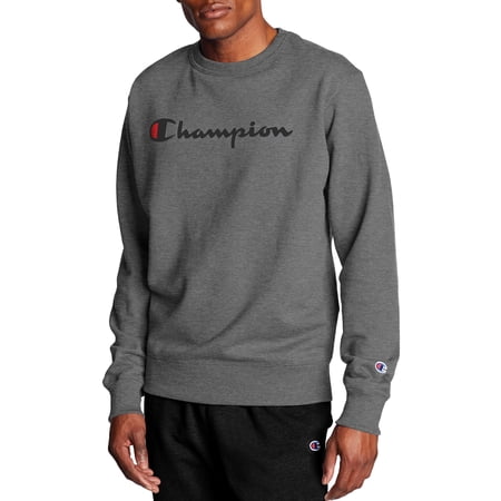 Champion Men's and Big Men's Powerblend Logo Crewneck Sweatshirt, up to size 2XL